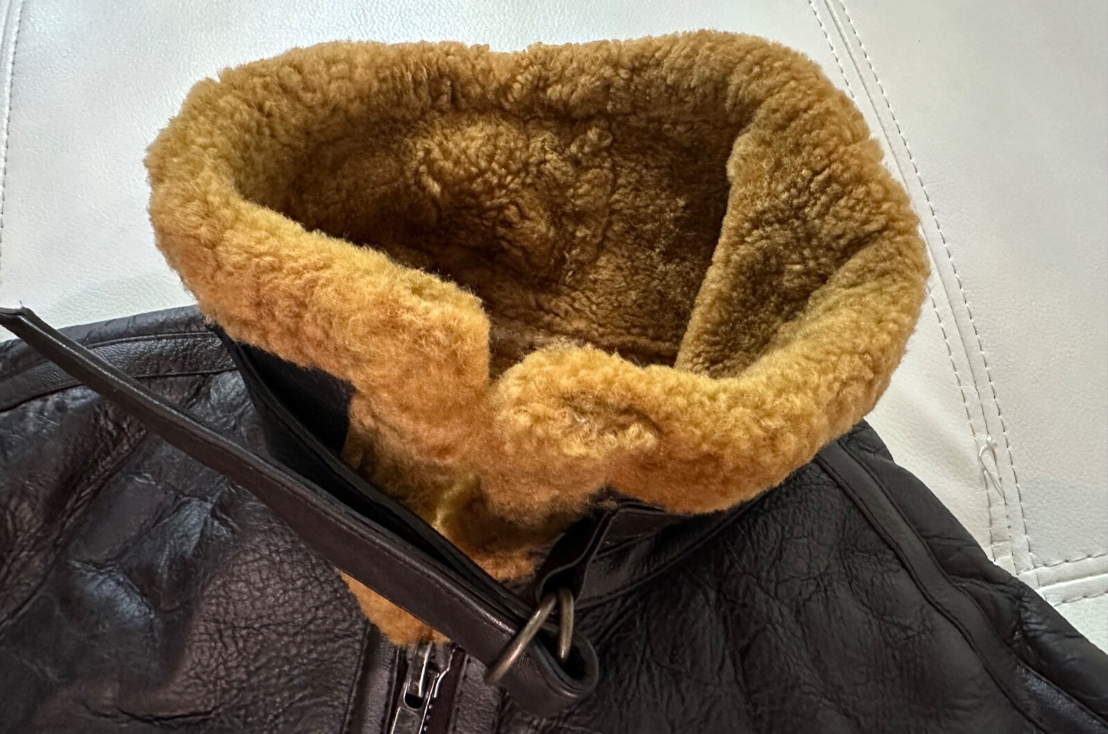 Men’s Shearling Fur Coat Flight Jacket B-3 Bomber 100% Sheep Leather 🇺🇸 seller