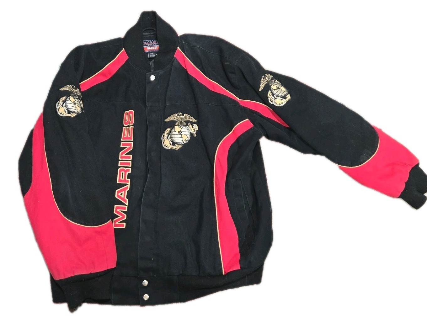 United States Marines U.S. Military Mens Sz XXL Bomber Jacket K&S Embroidered