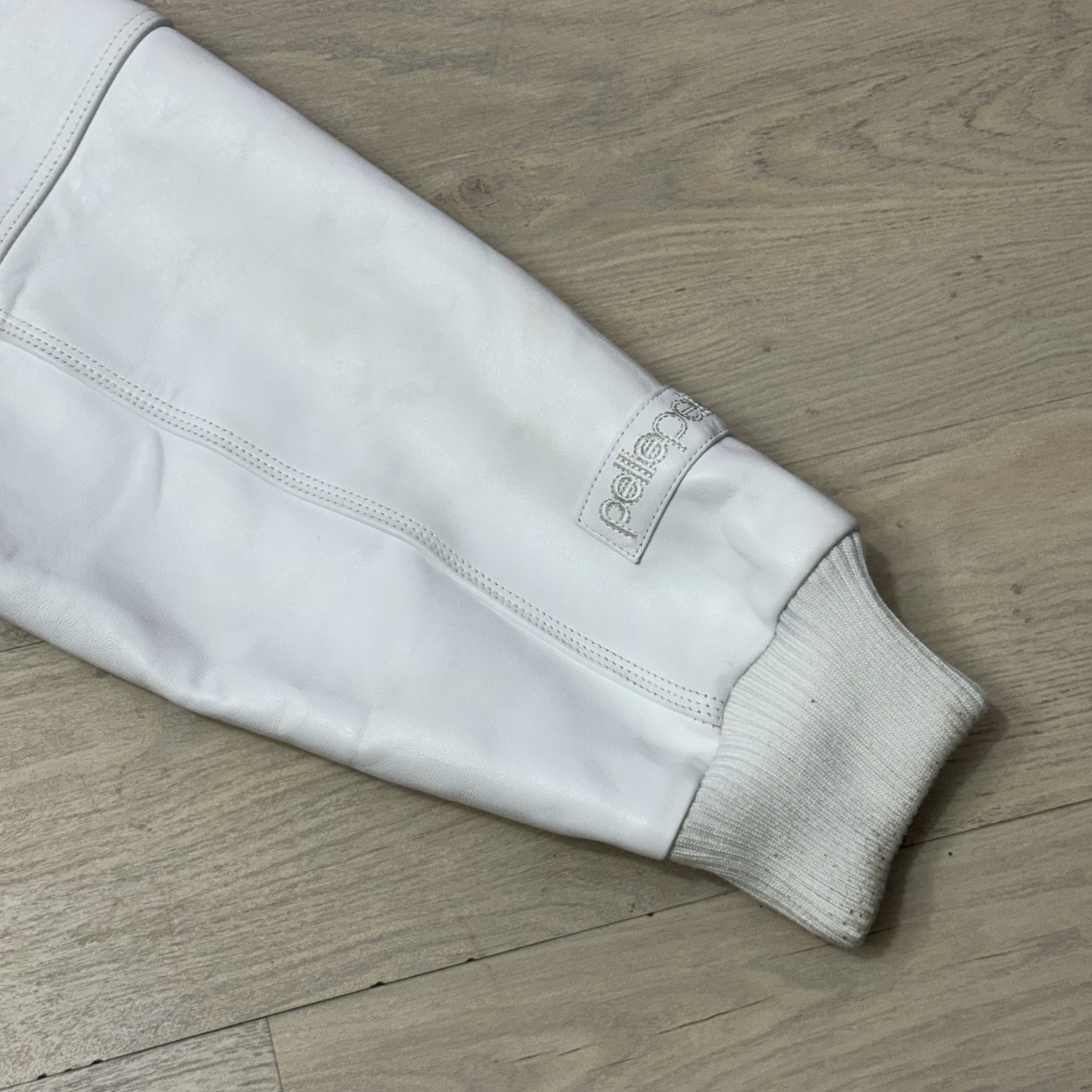 PELLE PELLE Marc Buchanan White Genuine Leather Jacket Men’s Size 56 See Pics