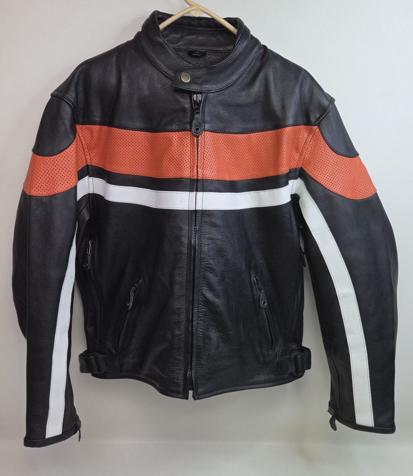 Mas Leather Biker Jacket Mens Size 42 Motorcycle