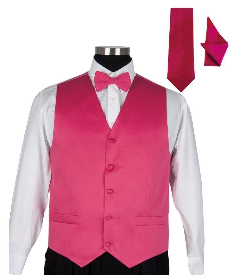 Men’s Tuxedo Vest 4 Piece Set #004 – Vest with Bow Tie Hanky and Neck Tie