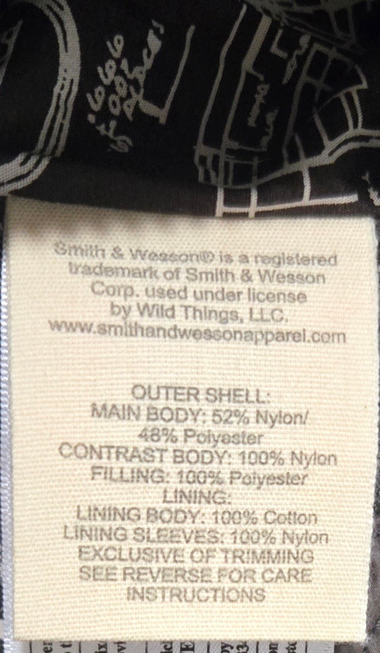 NEW Smith & Wesson Concealed Carry Quilted Jacket Green Mens Medium Warm Hunting