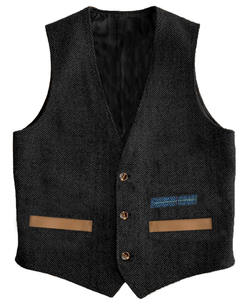 Herringbone Men Suit Traditional Vest Tweed Waistcoat Wool Vintage Retro Wedding
