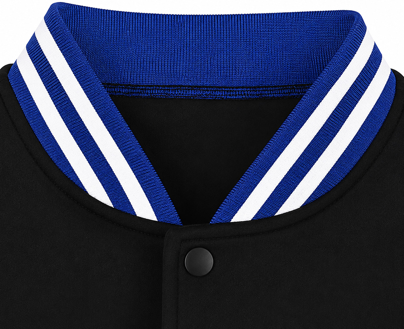 Men’s Varsity Jacket Black Blue Letterman Baseball Bomber Snap Front Casual Coat
