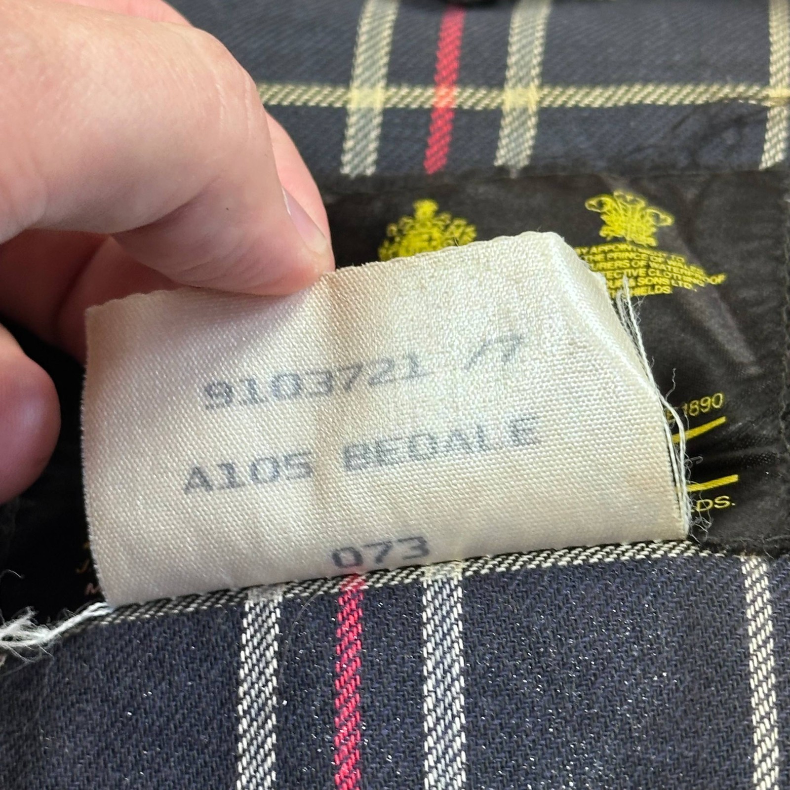 Barbour A105 Bedale Wax Jacket 1988 Green C36 / 91CM Pocket UK Vintage