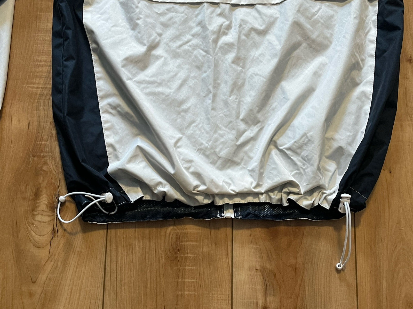 VTG United States Navy Mens Windbreaker Jacket Full Zip Removable Hood Medium