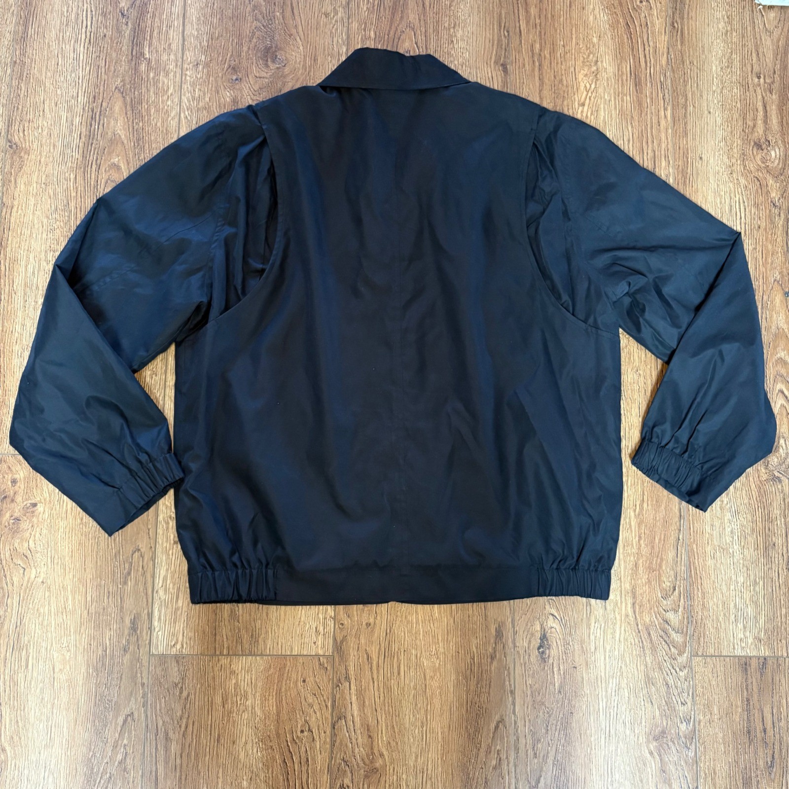Covington Black Lightweight Full Zip Jacket Windbreaker Mens Large pockets nylon