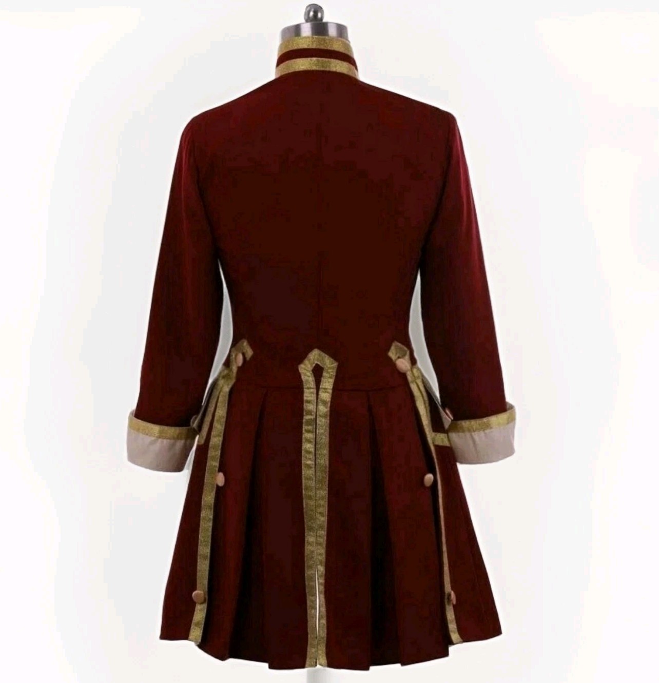 New Steampunk Maroon Tailcoat Jacket Regency Mens Gothic Coat With Fast Shipping