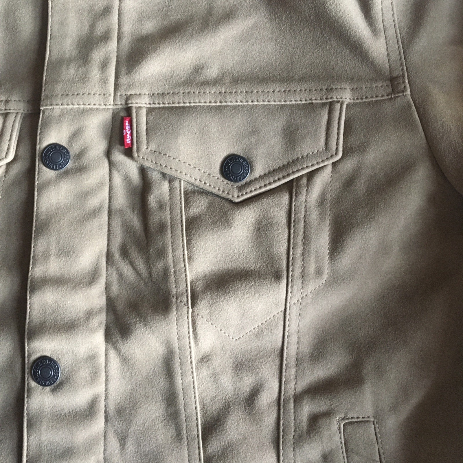 Levis Trucker Jacket Mens Brown Levi’s Faux Cow Suede Trucker Jacket Size S