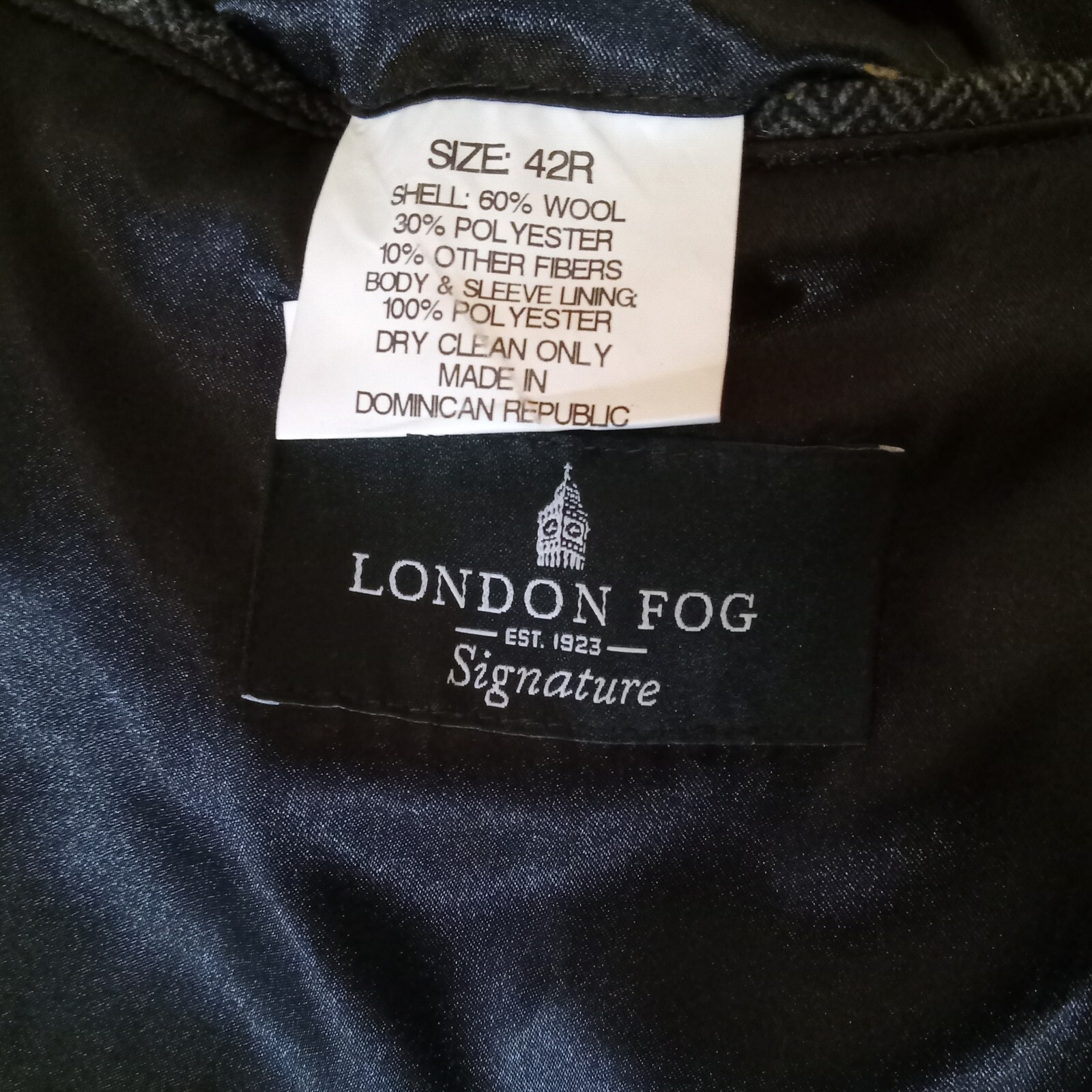London Fog Men’s Charcoal Grey Overcoat Four Button Size 42R