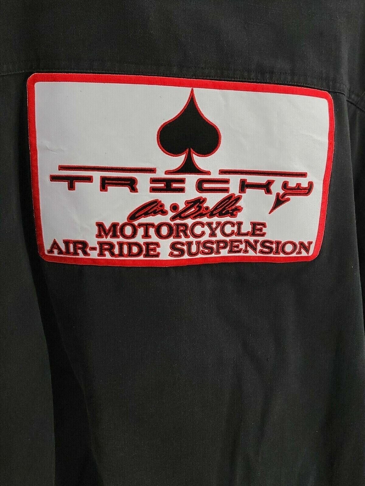 Tricky Throttle Threads Adult Men 2X Solid Black Logo Full Zip Collared Jacket