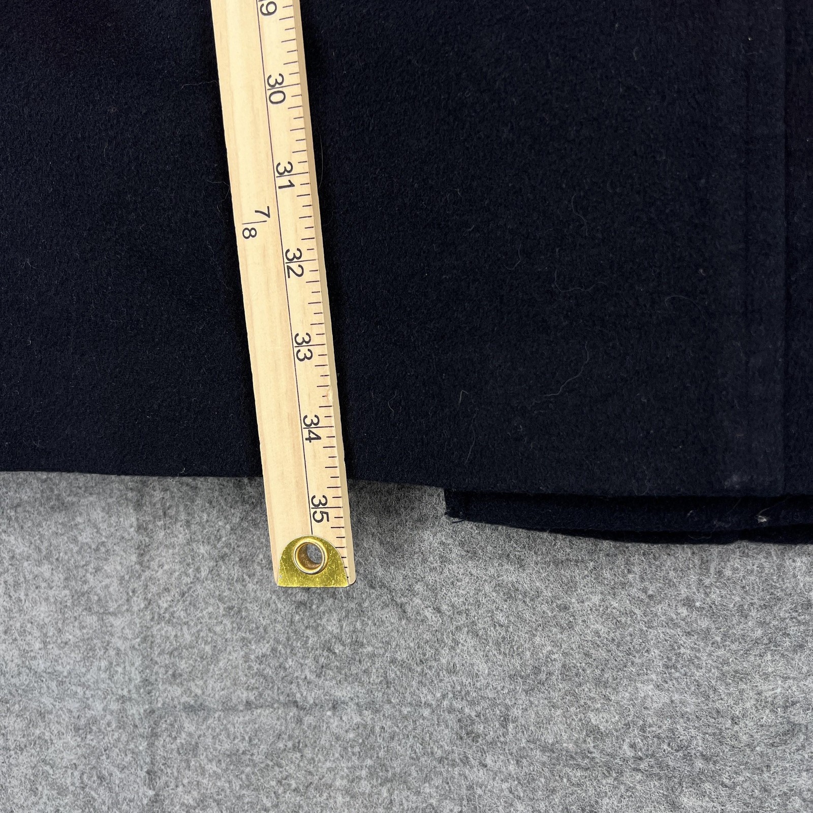 Burberrys Coat Mens Small Black Pea Coat Hooded Lined Pockets Tweed Ireland