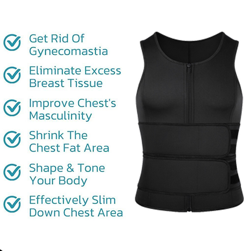 Men Sauna Tank Top Slimming Body Shaper Vest Gym Athletic Sweat Fat Compression