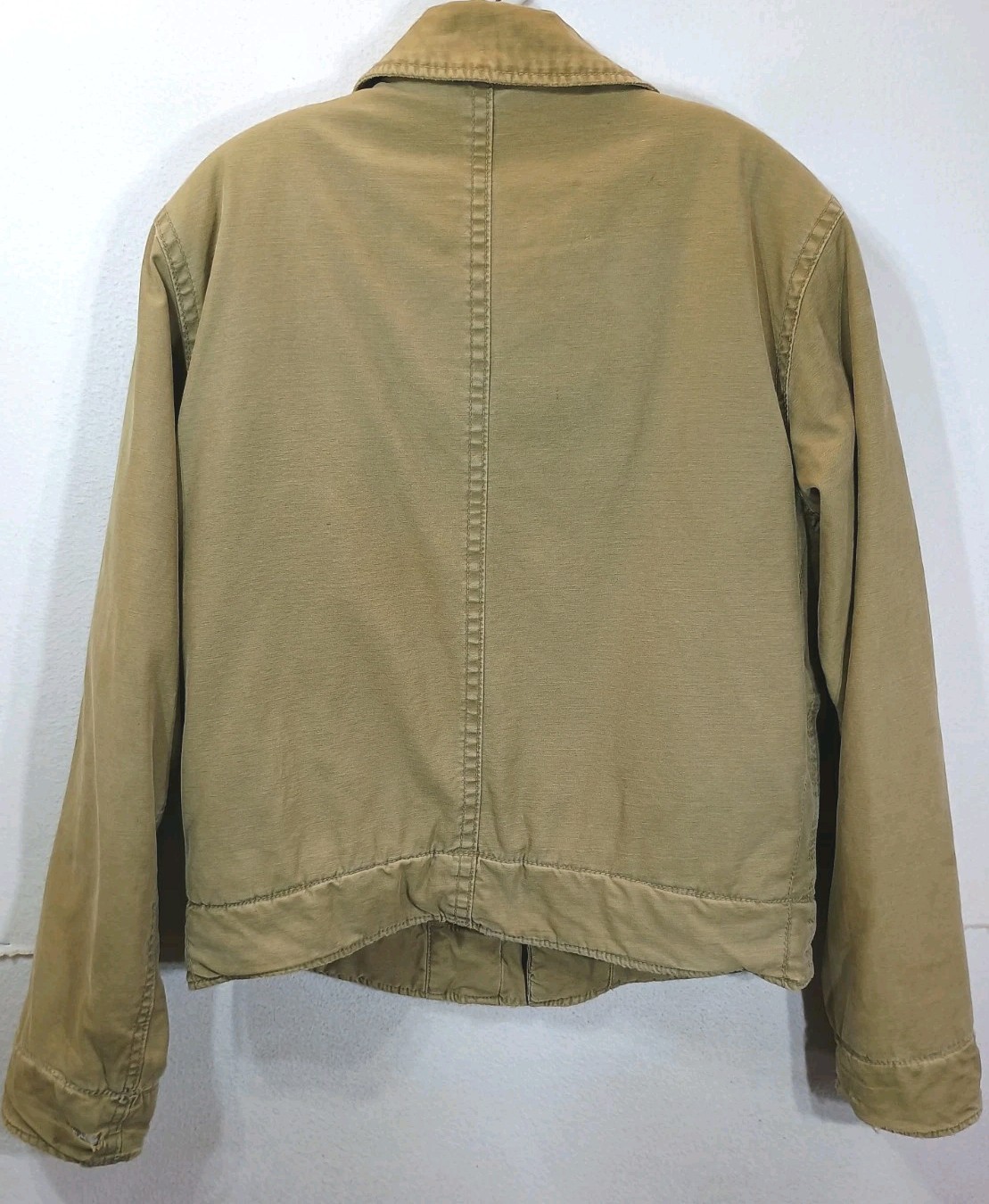 Vtg Hollister Military Field Jacket Mens Sz S Sherpa Lined Bomber Brown Y2K