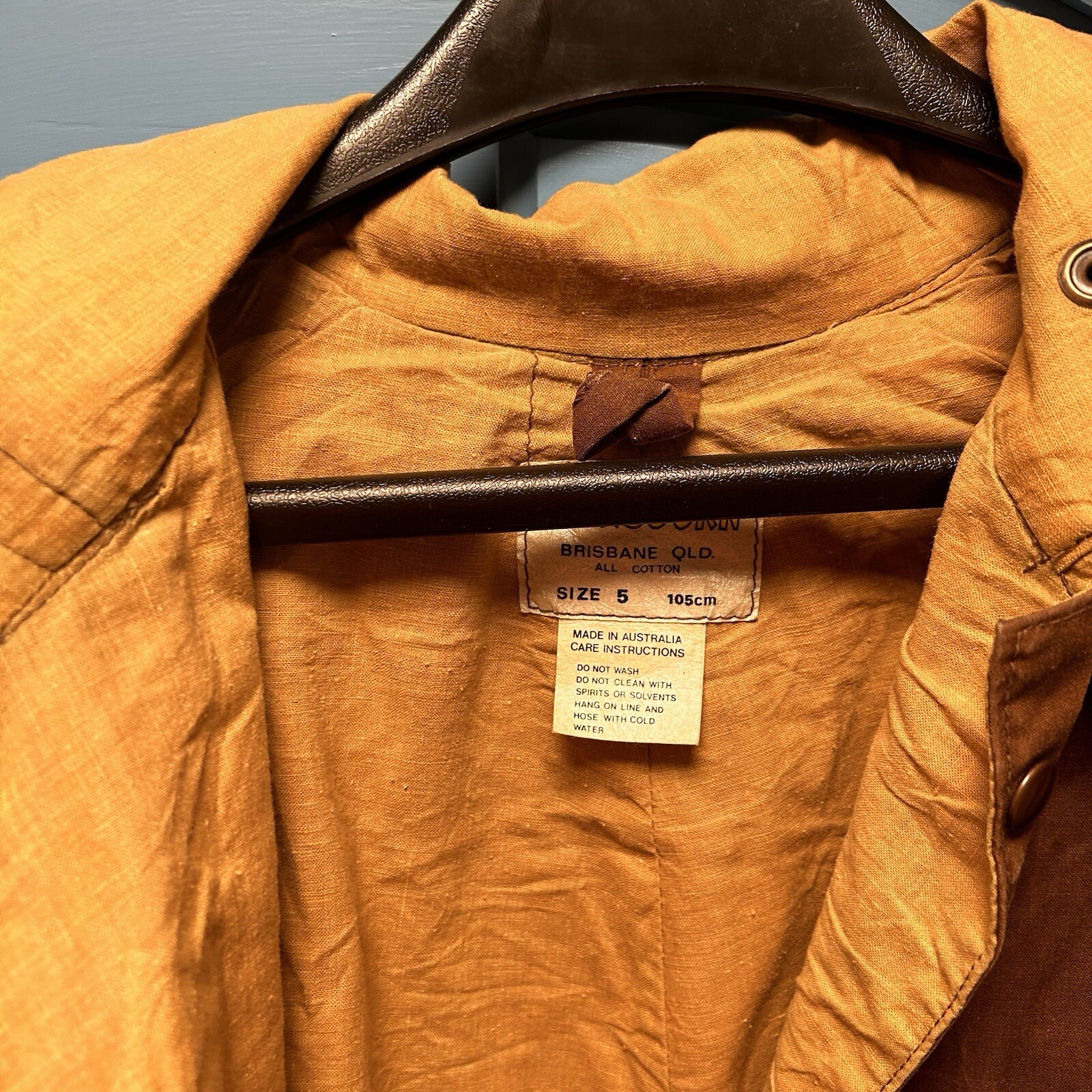 Claybourn Australia Brisbane Old Oilskin Riding Coat Cotton Lining Size 5 105CM