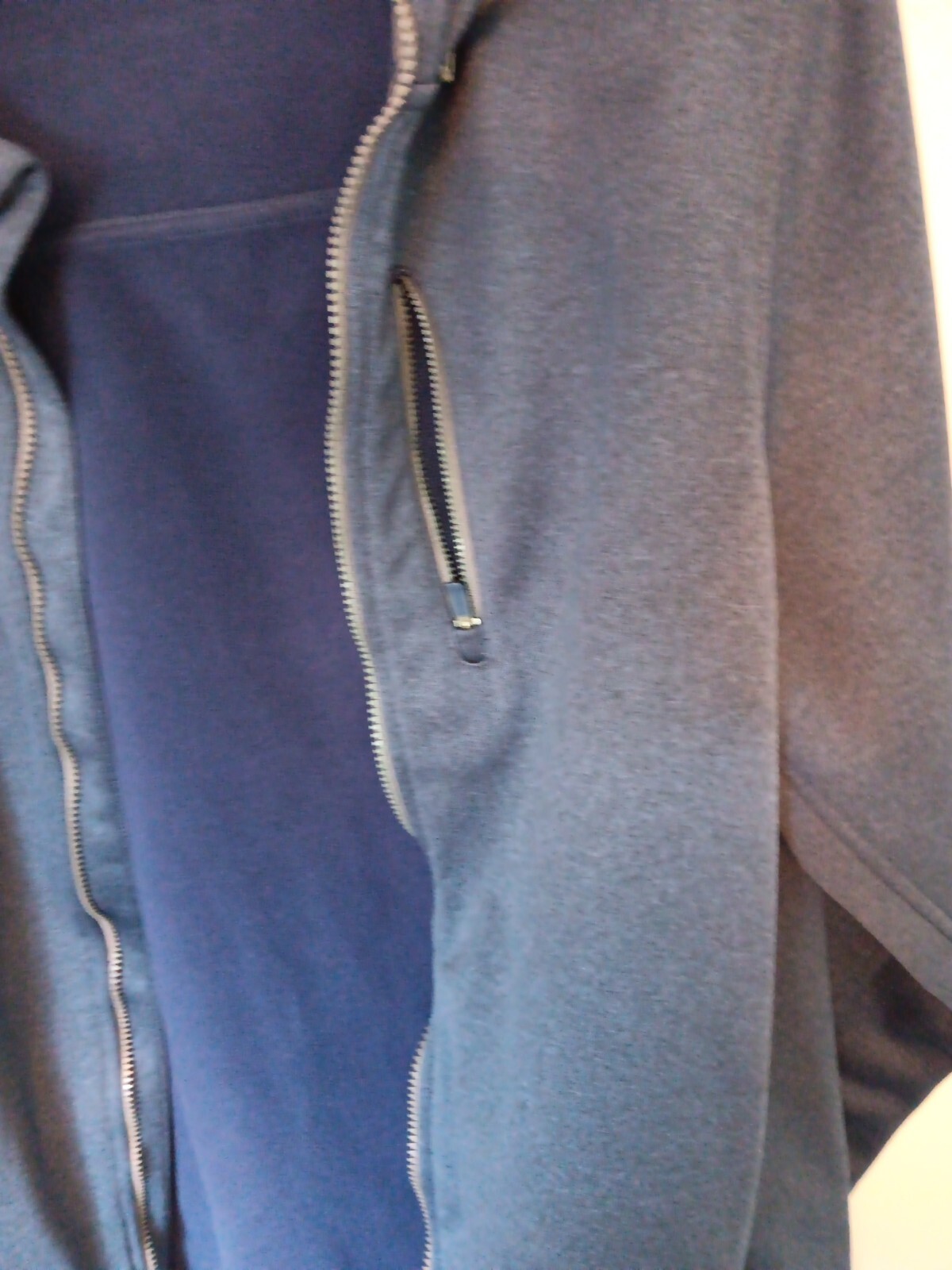 Izod Mens Hooded Navy Fleece Lined Zip Up Large Spring Jacket