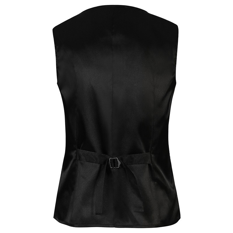 Mens Vintage Gothic Waistcoat Black Jacquard Vest Steampunk Formal Suit