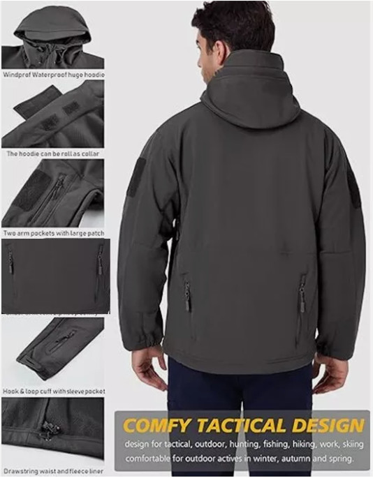 Men’s Casual Padded Jacket Winter Warm Hooded Soft Comfort Coat Thick Jacket Top