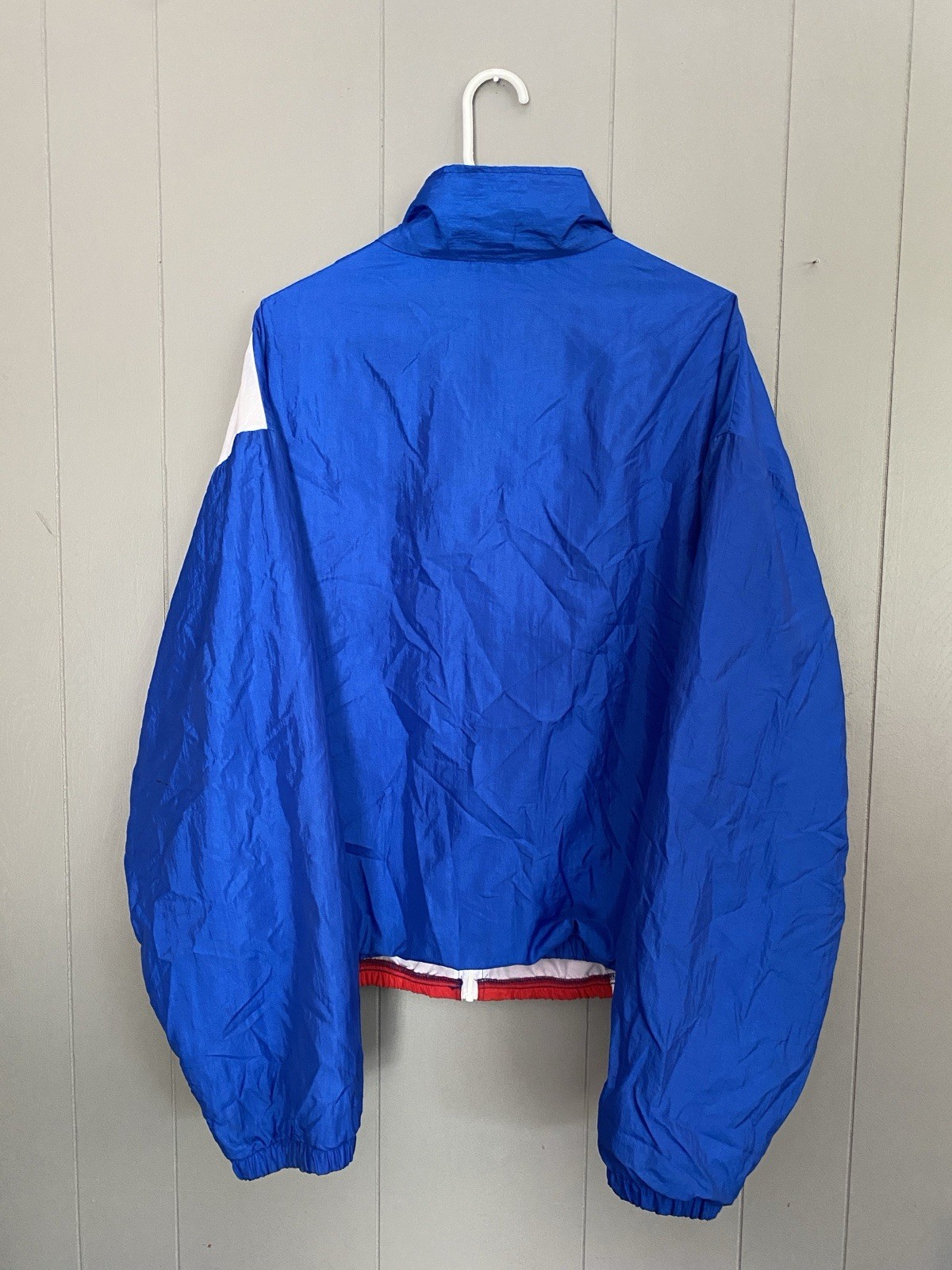 Unisex Adults L USA Patriotic Colorblock Full Zip Windbreaker Jacket Stars