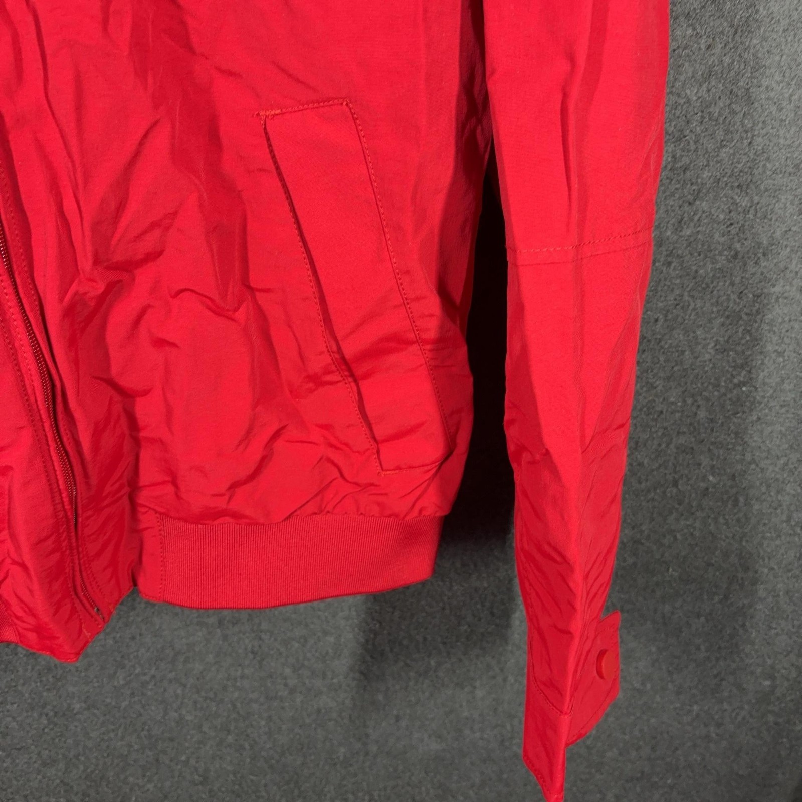 Tommy Hilfiger Jacket Mens S Red Nylon Full Zip Collared Bomber Logo Spring