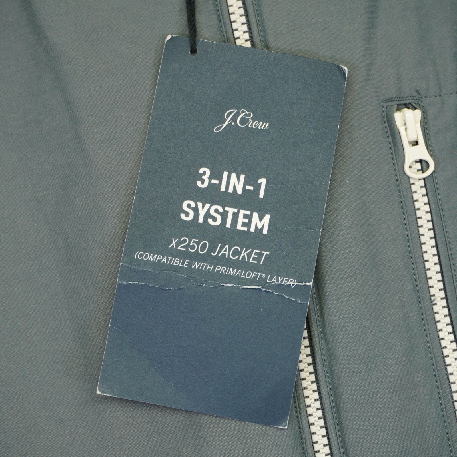 J Crew Waterproof Shell Jacket Mens M Grey 3-in-1 System Hooded Parka x250