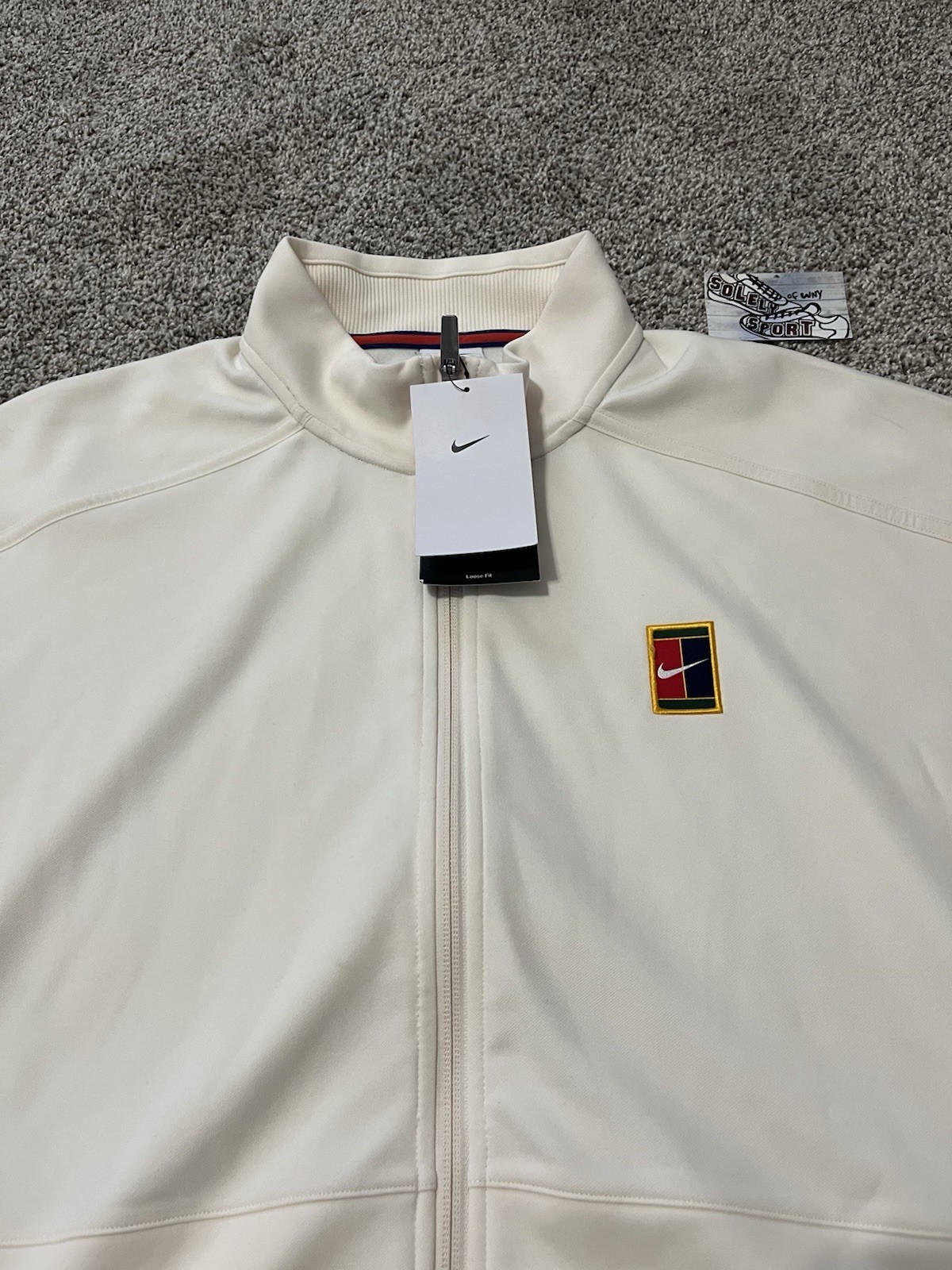 New Nike Court Heritage Tennis Full Zip Jacket Coat Pullover Sweater Mens Size