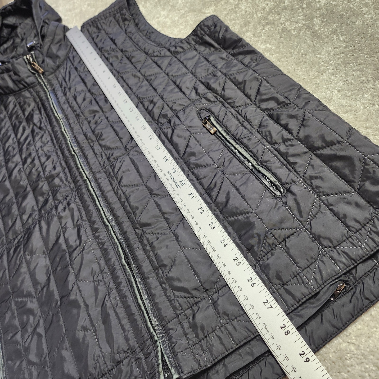 BUGATCHI Quilted Vest Men’s XXL Black Hooded Packable Hood Full Zip UOMO