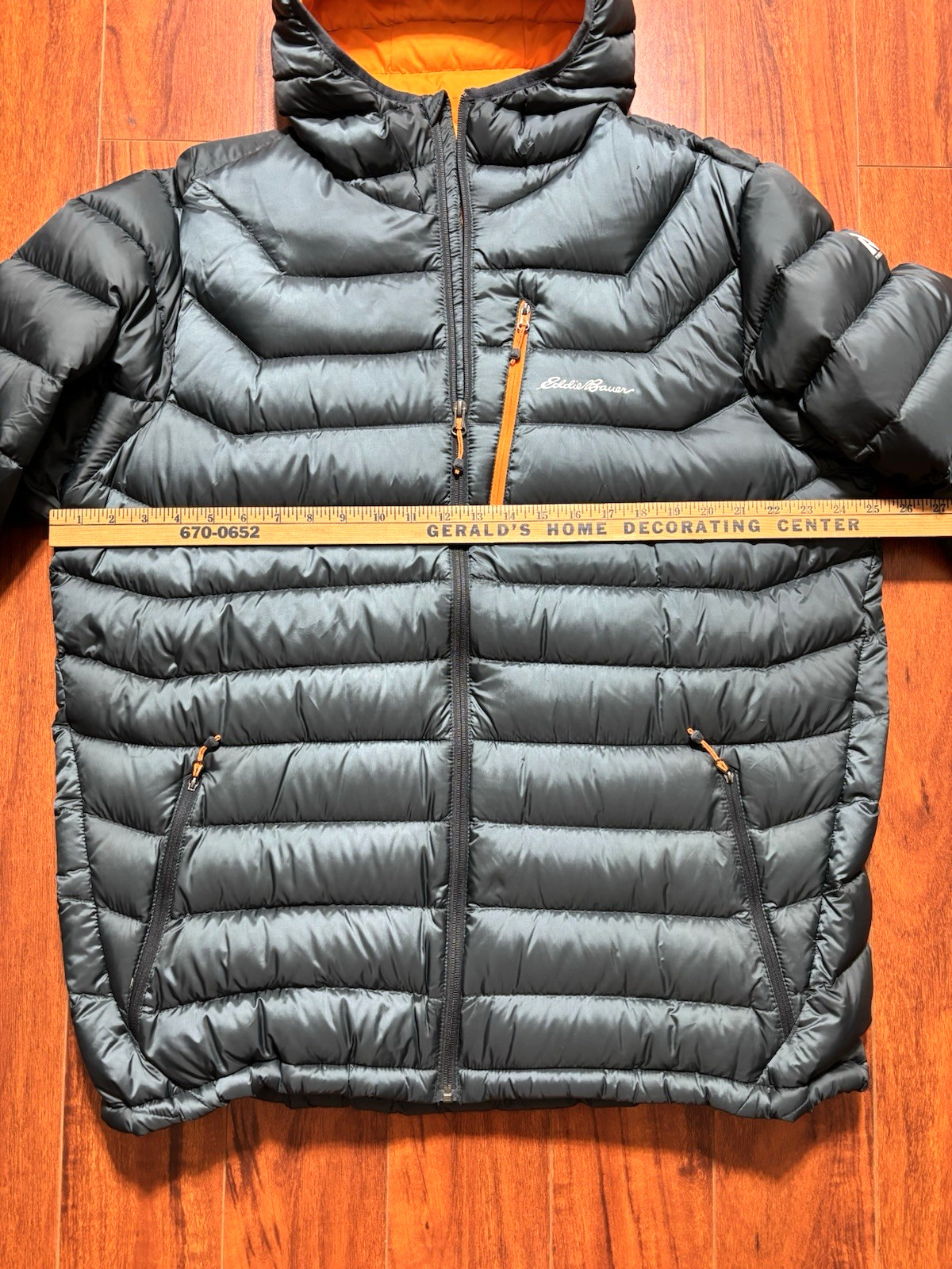 Eddie Bauer First Ascent Down Jacket Mens XXL EB800 Blue Hooded Puffer – 31×25