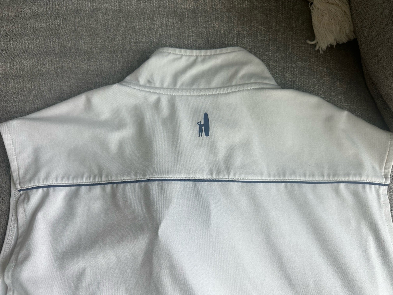The Bears Club Johnnie-O Half Zip Golf Vest L White Navy Polyester / Spandex