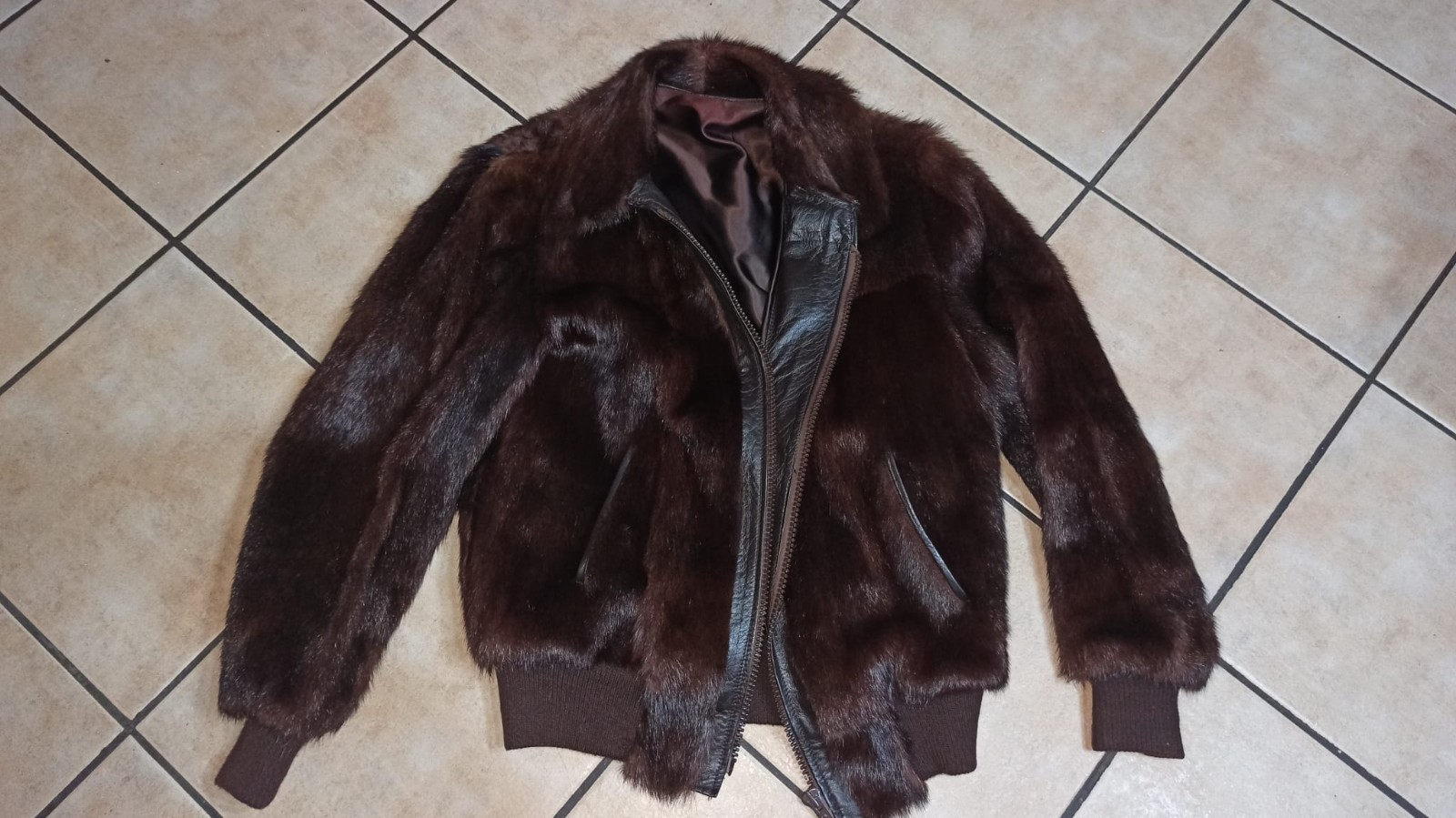Vintage Unisex Genuine Fur Bomber Jacket