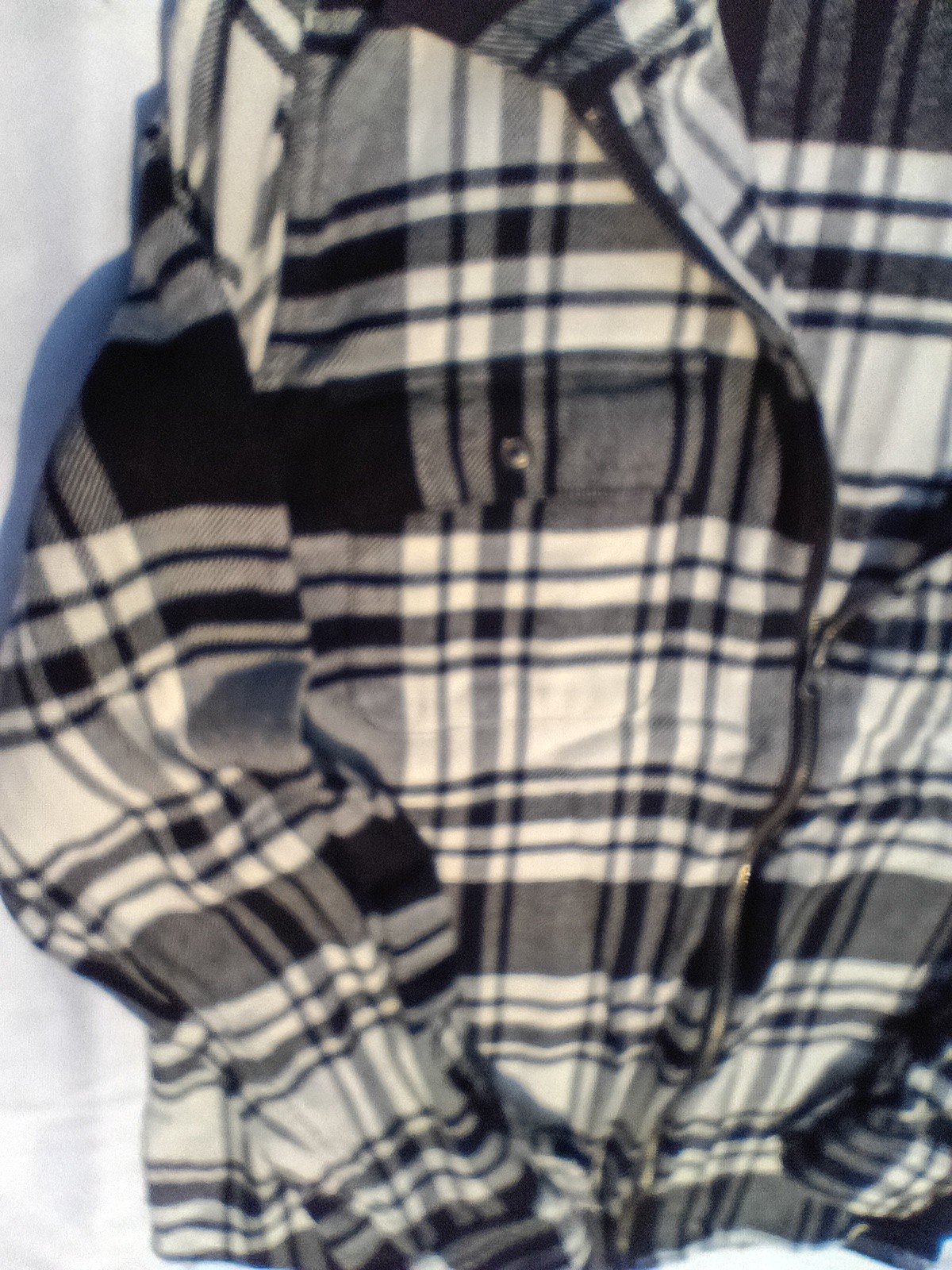 Chaps Flannel Plaid Black And White Zip Up Men’s Jacket