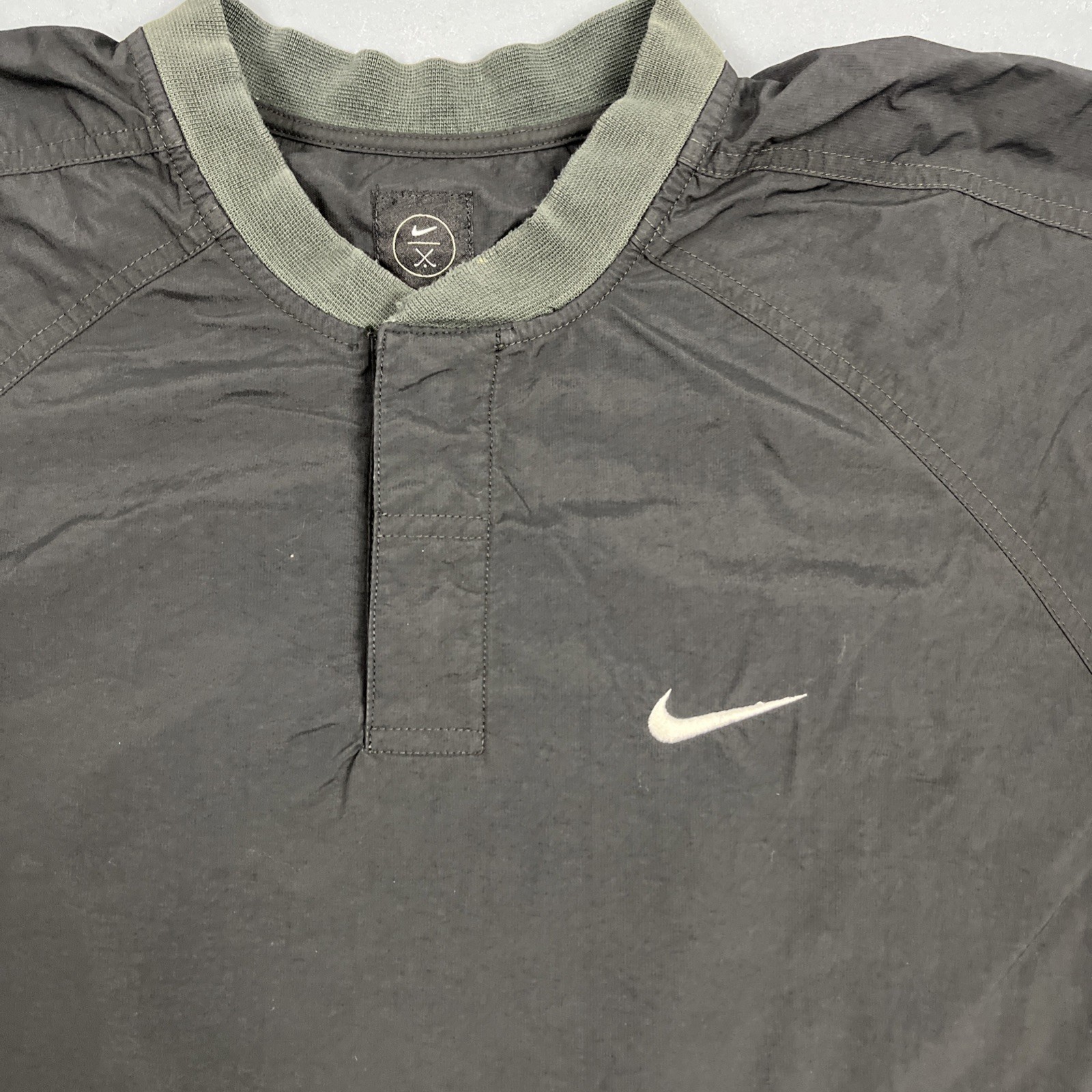 Vintage 90s Y2K Nike Golf Pullover Windbreaker Black Large Pockets VTG Sports