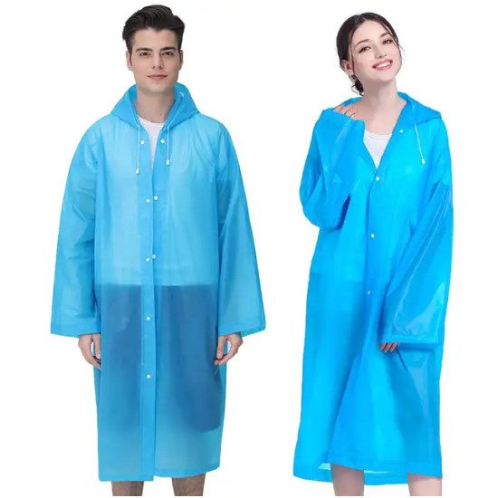 Men Black Waterproof Long Raincoat Rain Coat Hooded Trench Jacket Outdoor Hiking