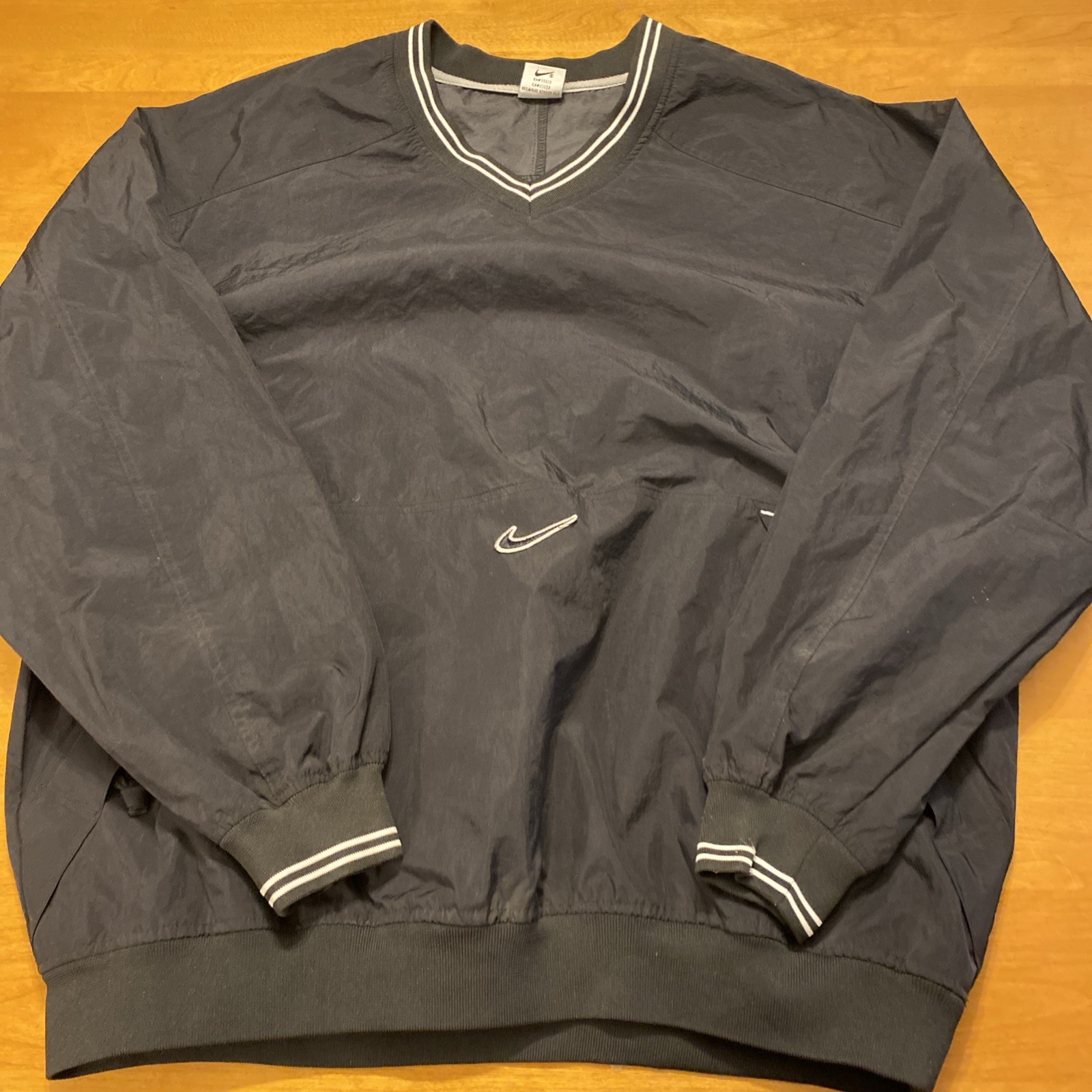 Vintage Nike Jacket Mens XL 90s Center Swoosh V Neck Pullover Windbreaker