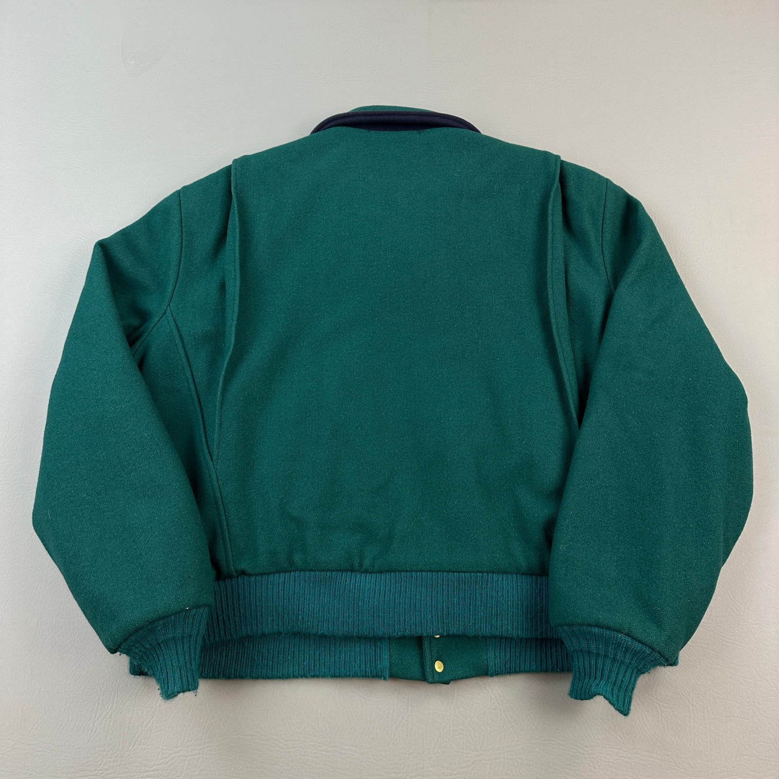 Vintage Woolrich Jacket Mens XL Green Wool Plaid Lined Full Zip Bomber USA 80s