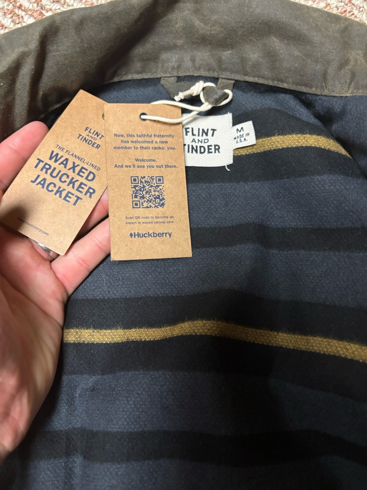 Flint and Tinder Waxed Trucker Jacket Men’s Medium Forest NWT