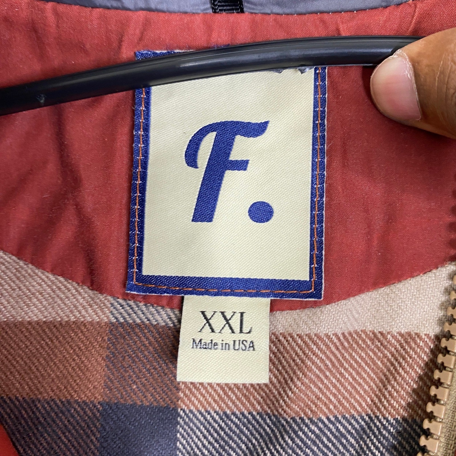 Freeman Seattle Waxed Cotton Raincoat Mens XXL Red Plaid Lined Hooded Jacket USA
