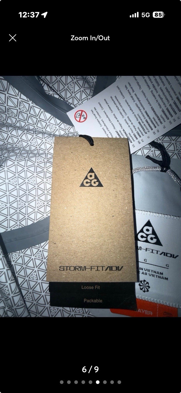Nike ACG Men’s Gray Storm-FIT ADV Hooded Zip Jacket Packable Size L YES I HAVE 2