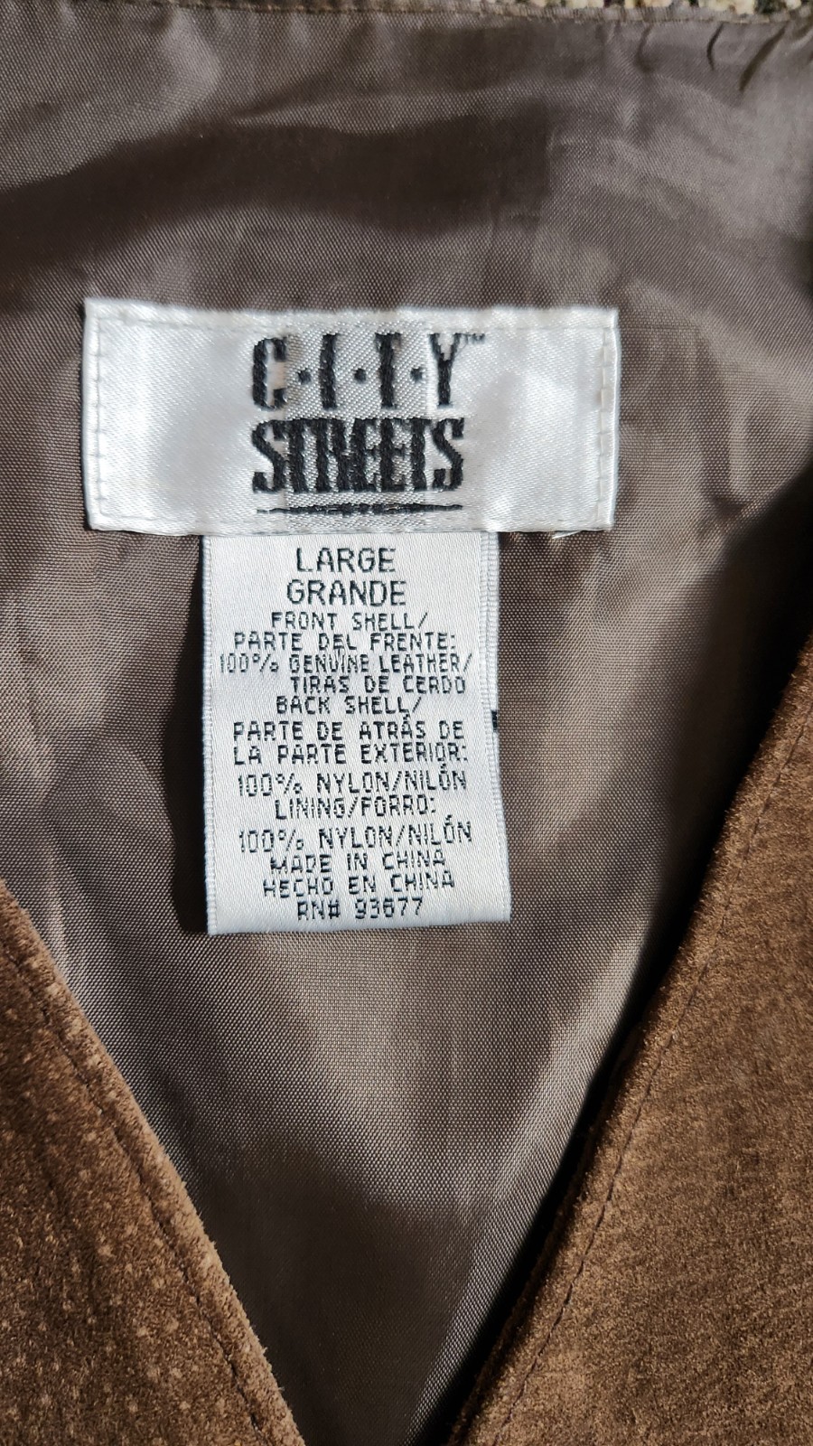 Vintage City Streets Men’s Brown Suede Button Up Sleeveless Vest Size-L