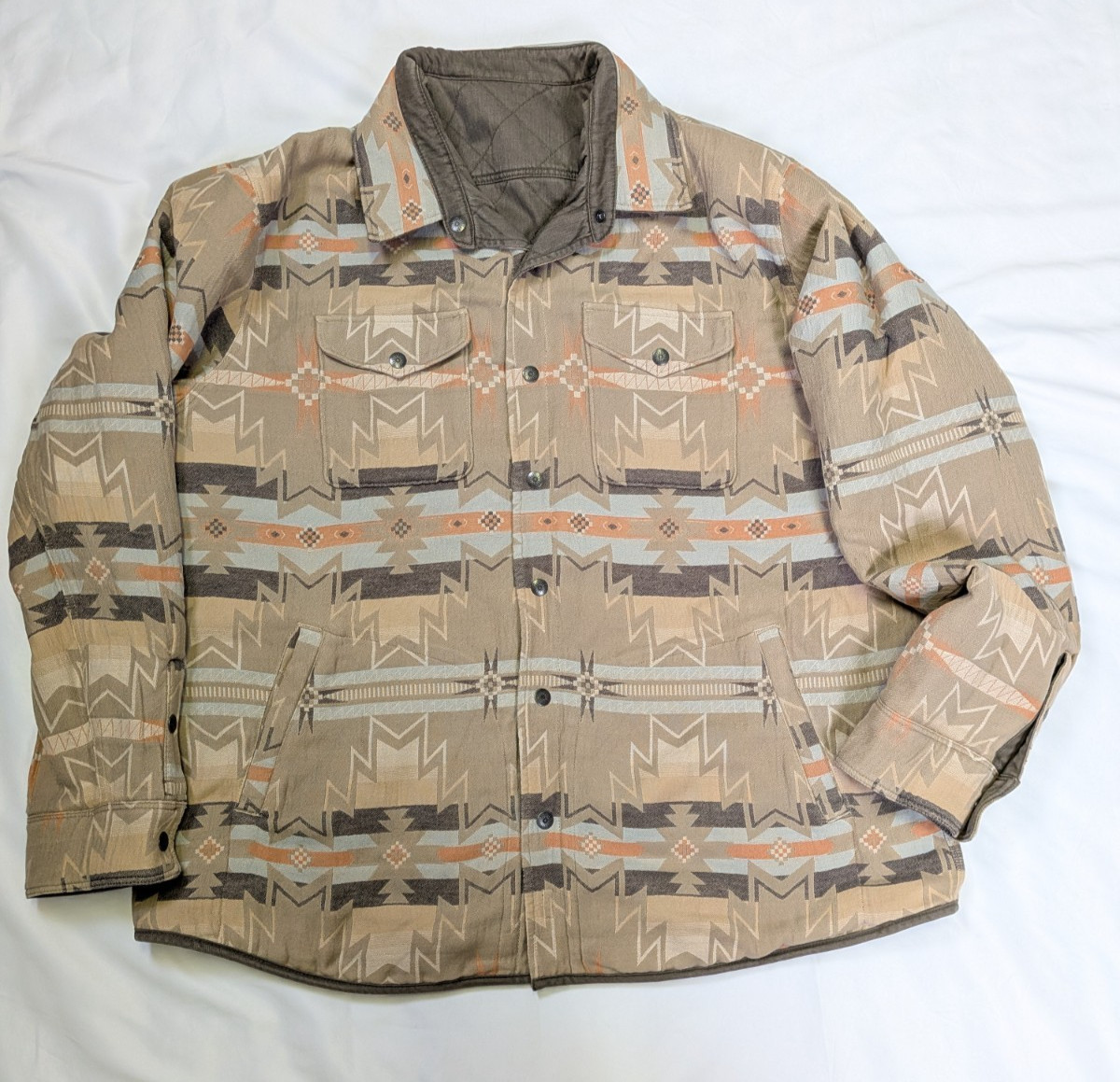 NEW Faherty Doug Good Feather Reversible Bondi Jacket Prairie Olive 2XL