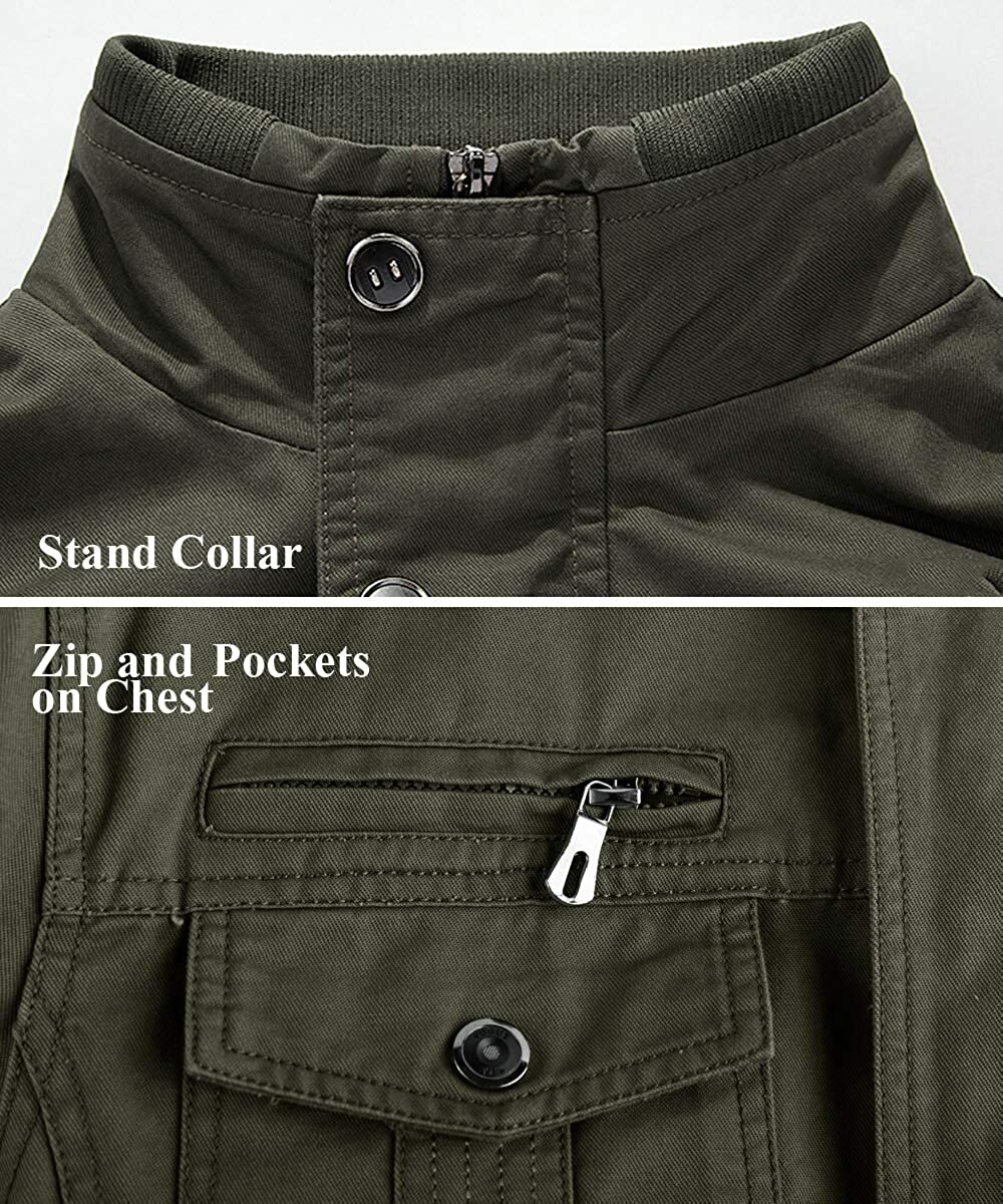 Men’s Military Tactical Bomber Jacket Army Cargo Combat Casual Cotton Work Coats