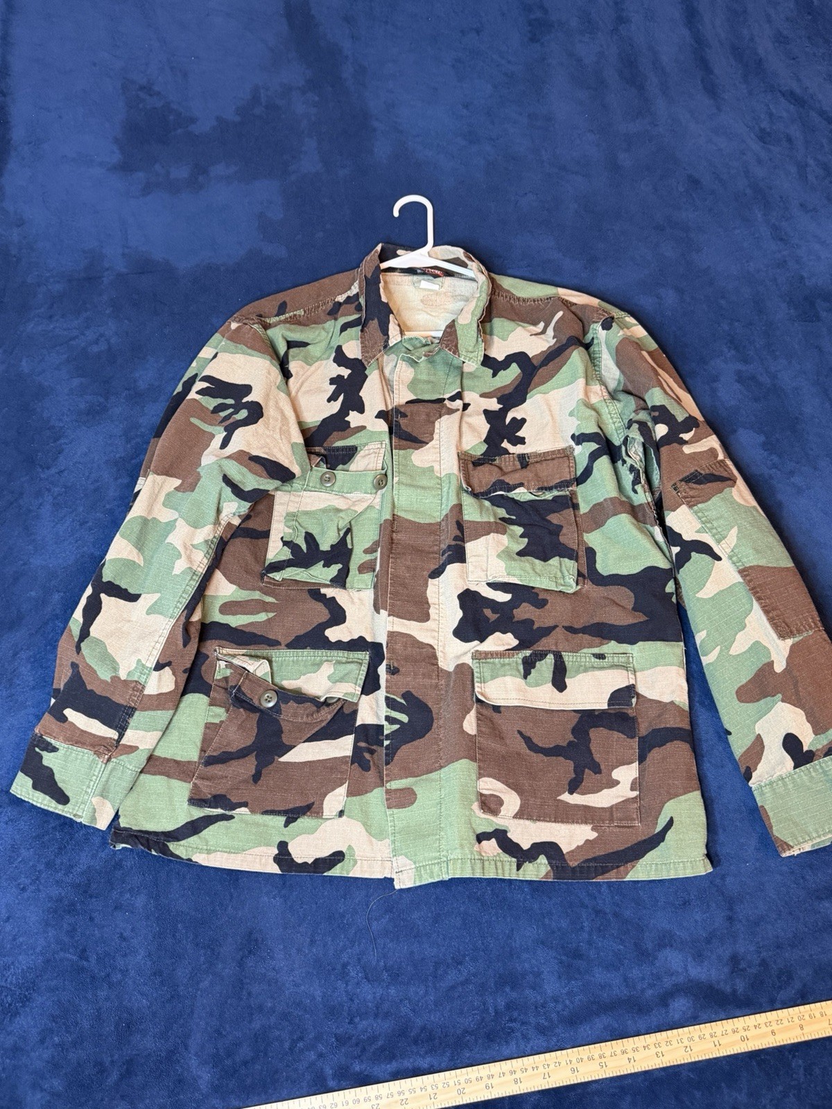 Vtg Tru Spec Army Combat Jacket Men’s XL Camo Print Cotton Made In Honduras
