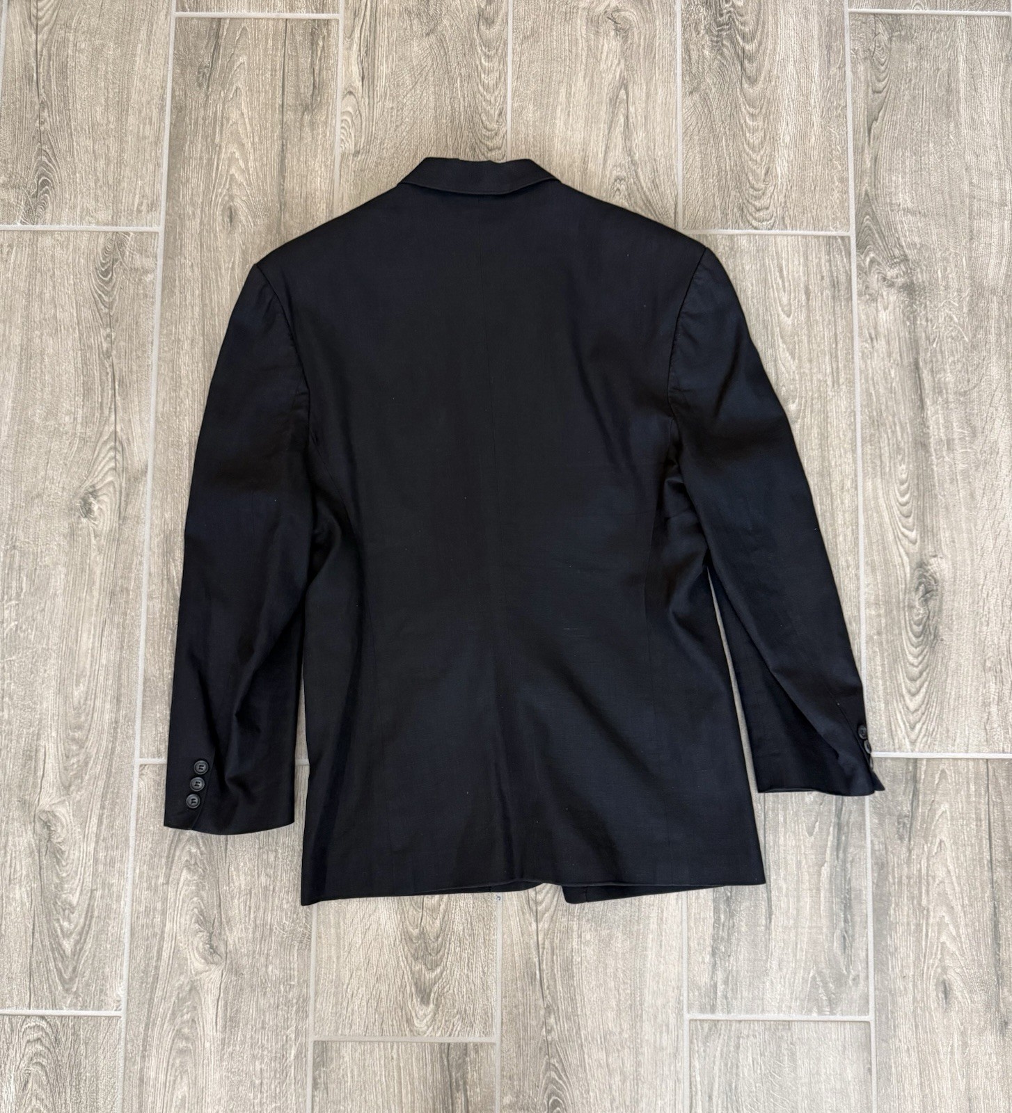 Vintage Reunion Menswear Black Linen-Blend Blazer (Size XL)