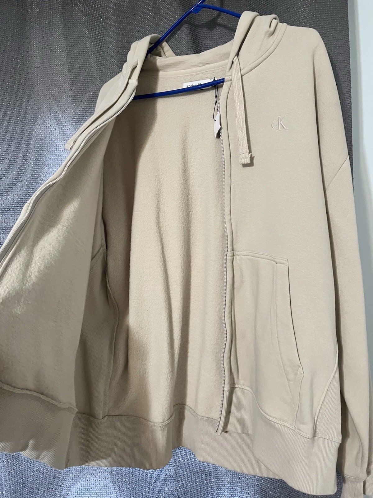 Calvin Klein Men’s Full Zip Jacket Beige/Tan/Brown Medium