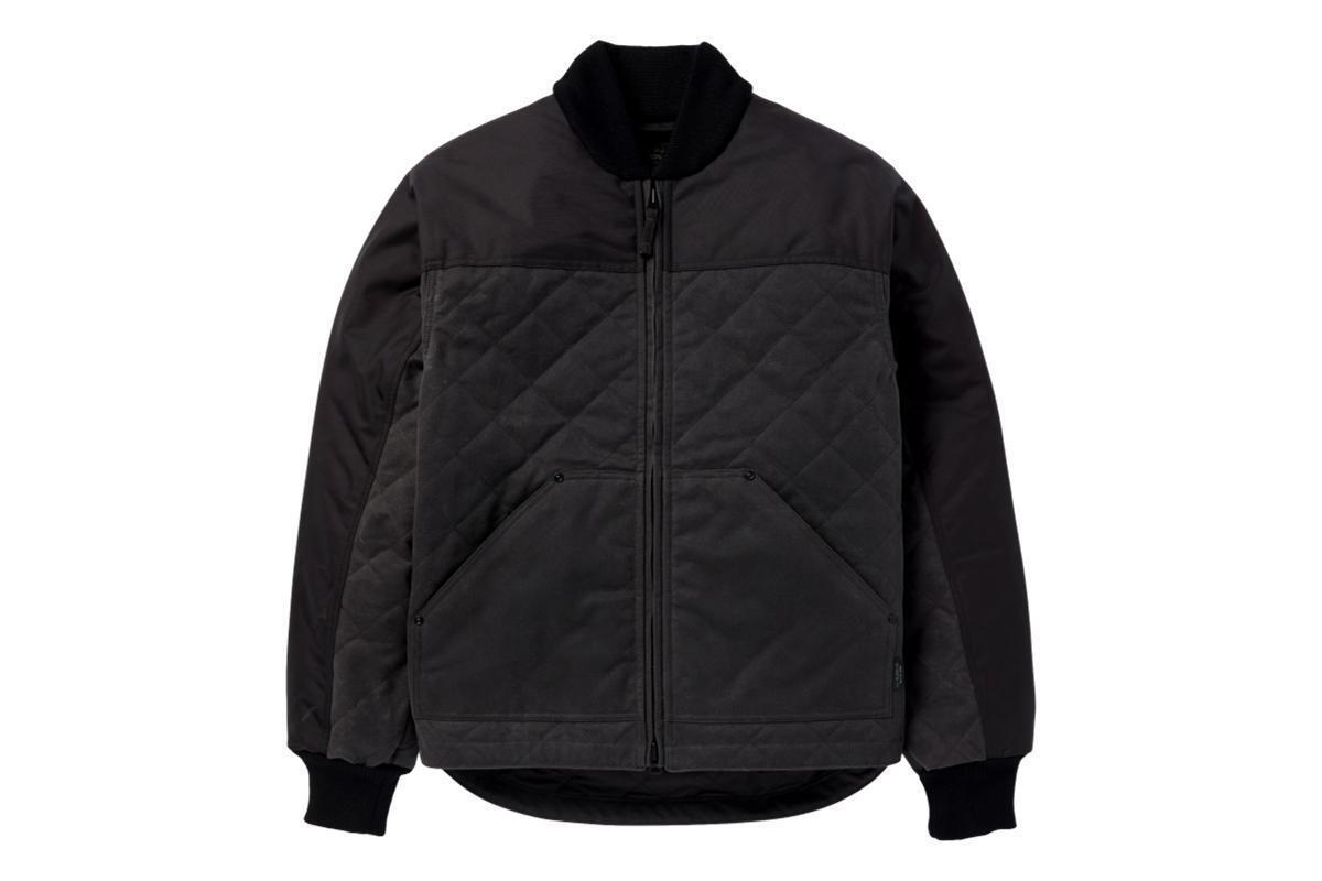 Filson Alcan Quilted Jacket 20174629 Cinder Dark Grey Motorcycle Black Cordura