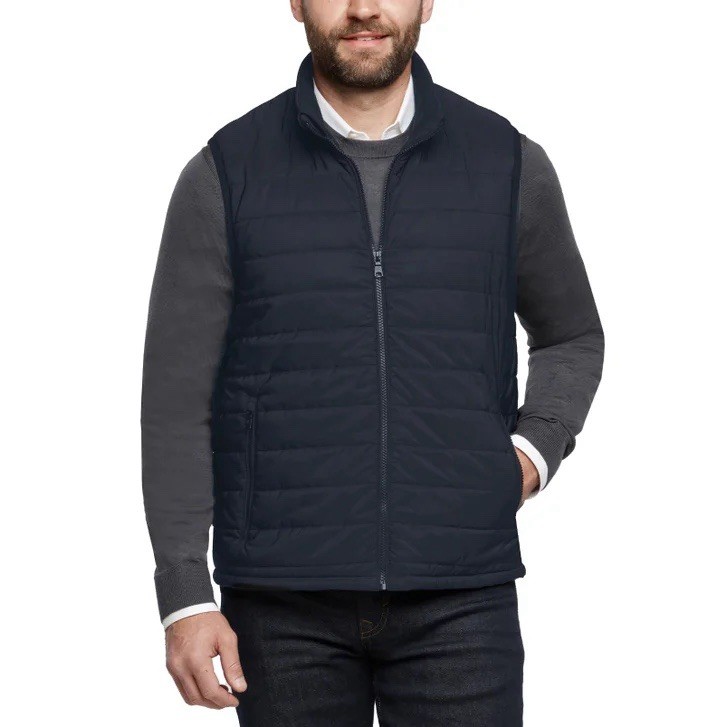 Banana Republic Men’s SMALL Lot of 2 Black & Blue Quilted Full Zip Vests NWT