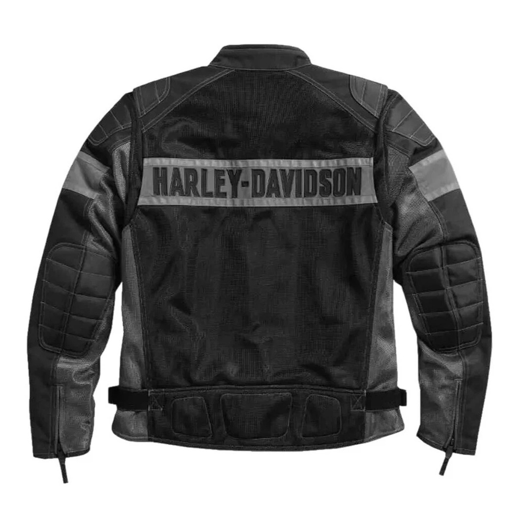 Harley-Davidson Men’s Mesh Textile Motorcycle Jacket Biker Riding Gear Black