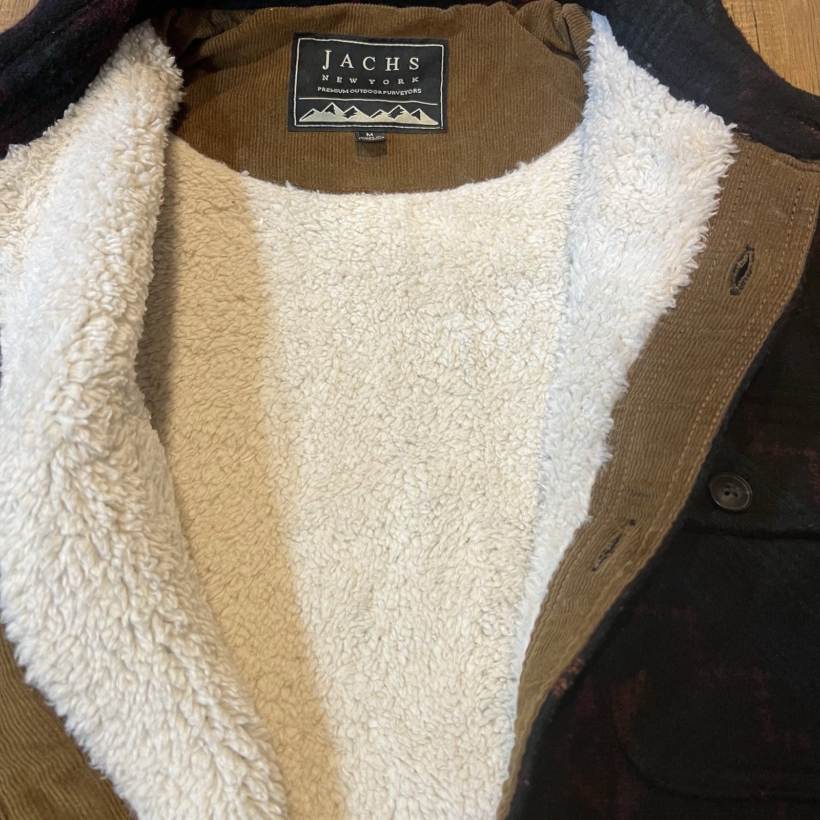 Jachs New York Aztec Wool Blend Jacket Mens M Southwest Sherpa Lined Shacket
