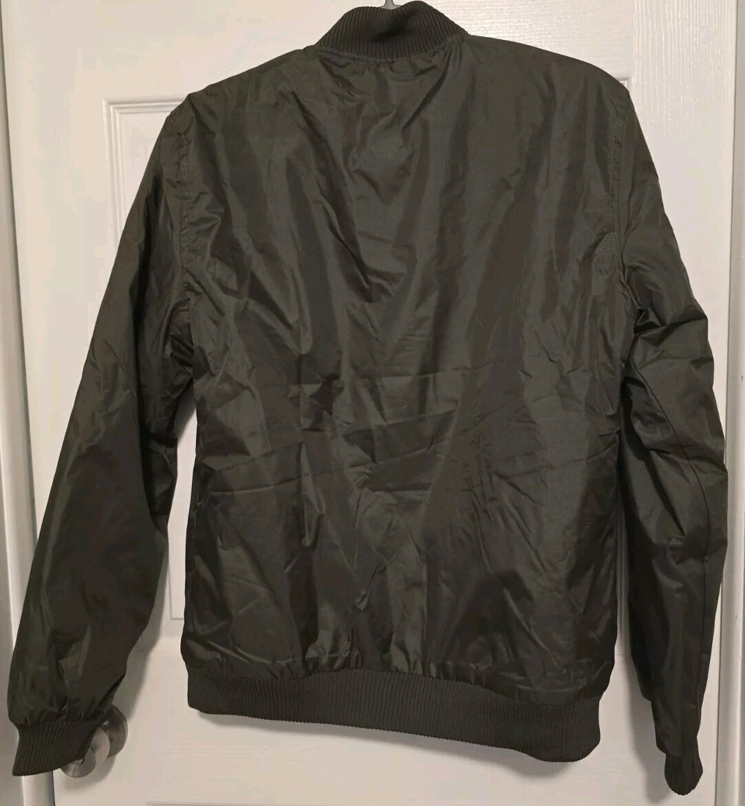 Zak Brand Bomber Jacket Los Angeles Adult 2XL Full Zip Olive Green Puffer Mens