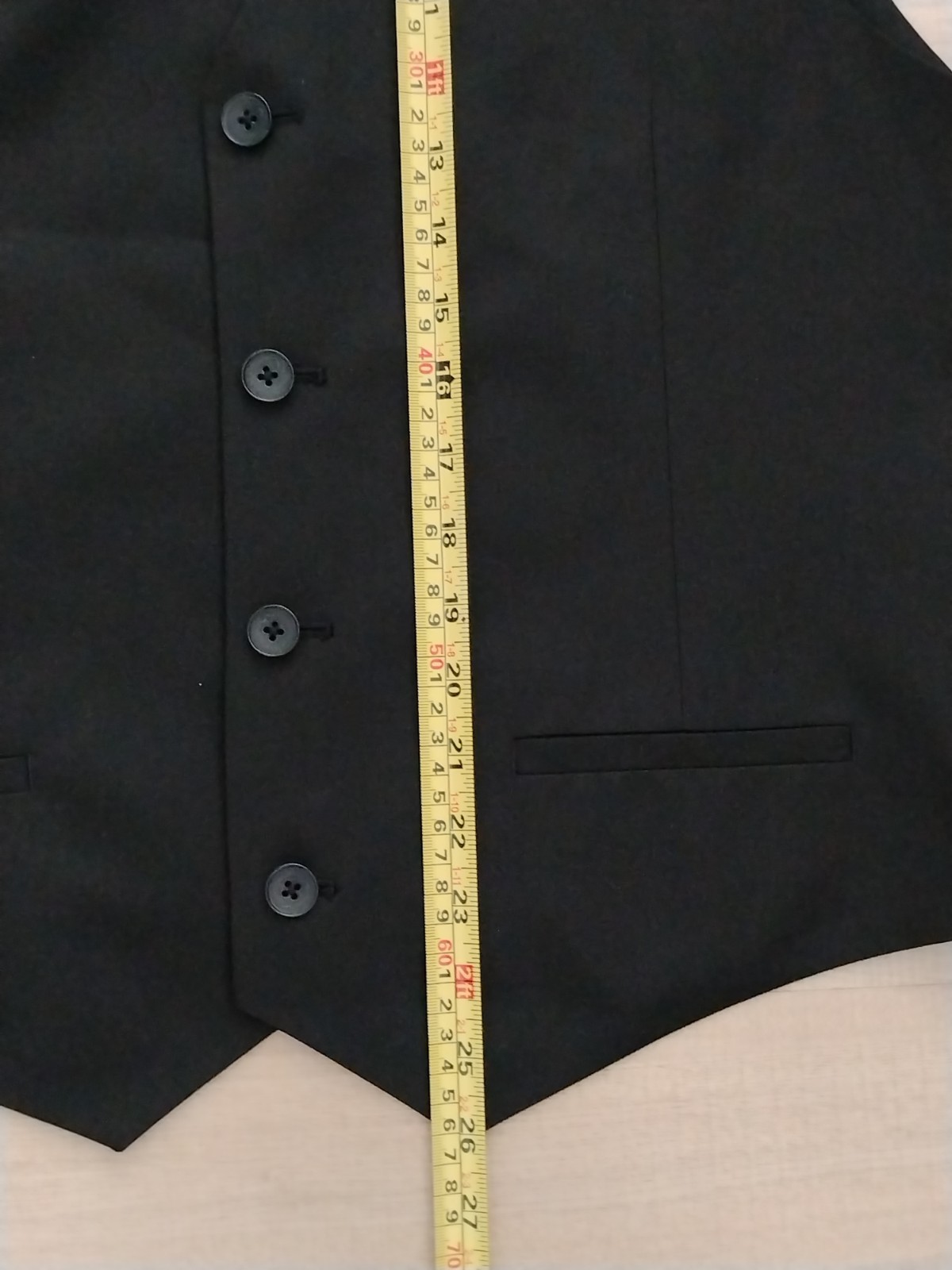 Calvin Klein Mens Core Four-Button Vest Large Black viscose blend llined Mint
